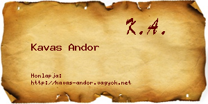 Kavas Andor névjegykártya